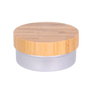 co-Friendly Aluminum Cream Jar with Bamboo Lid