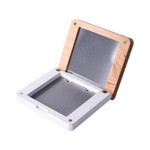 Bamboo Empty Magnetic Makeup Palette with Mirror – Sustainable, Plastic-Free Cosmetic Packaging for Blush or Powder, Customizable Size & Logo