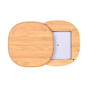 Square-Rounded Bamboo Refillable Magnetic Empty Makeup Palettes – Eco-Friendly, Customizable Packaging for Lipstick, Eyeshadow, Blush & Compact Powder (No Mold Fee)