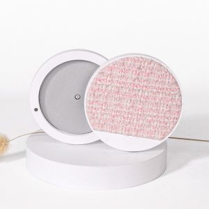 Eco Friendly Bamboo Refillable Magnetic Empty Compact Case with Fabric Surface – Sustainable, Biodegradable Cosmetic Packaging for Lipstick, Eyeshadow, Blush & Compact (Custom Size/Logo, No Mold Fee)
