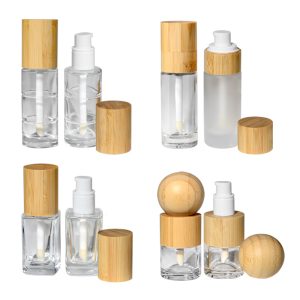 Foundation glass bottle with Bamboo Cap
