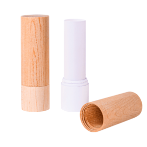 Refillable Empty Foundation Tube with Hard Maple Cap and PP Tube, 89mm Height, 26.7mm Diameter, Empty Cosmetic Container for DIY Makeup