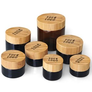 Glass Jar with Bamboo Lid – Eco - friendly Plastic - Free Cosmetic Packaging, Glossy & Frosted, Custom Logo/Color (5g - 200g)
