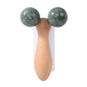 Jade Roller with Wood Handle