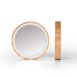 Eco Friendly LED Makeup Mirror with Bamboo Frame - Biodegradable, Customizable Packaging Container