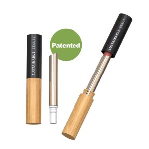 Mini Bamboo Lip Balm Tube – Natural, Sustainable & Refillable Design (Patented), 2.2g Capacity