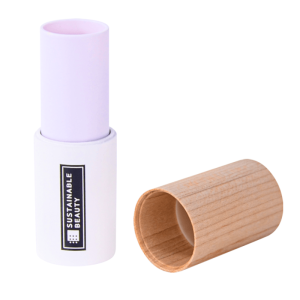 Refillable Empty Deodorant Packaging in Hard Maple and ABS Tube – Eco-Friendly, 95mm Height, 31mm Diameter