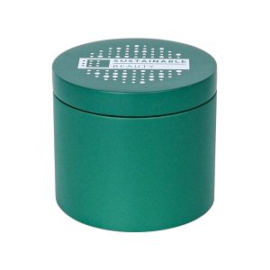 Green matte bamboo loose powder jar with magnetic closure and removable refillable PP inner cup