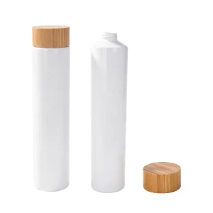 empty soft tube with bamboo cap and PE material for eco friendly skincare packaging