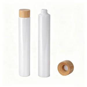 Empty soft tube with bamboo cap and PE body